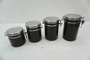 lot 99 image: 4 matching canister set (black, different sizes)