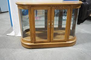 Lighted Curved Glass China Cabinet
