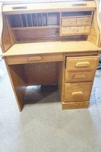 lot 246 image: Roll Top Secretaries Desk