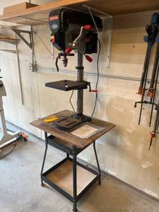 lot 4 image: Craftsman 12 Bench Drill Press with Laser, Model 315.219140 w Stand