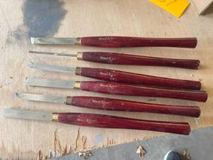 lot 67 image: WoodRiver Woodturning Chisel Set, 6 Pieces, High-Speed Steel Blades