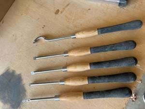 lot 68 image: Rockler Woodturning Tools Set, 5 Pieces, Carbide Tips, Various Blades