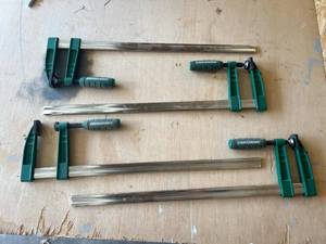 lot 72 image: (4) Masterforce Bar Clamp Set, 24-Inch Steel Bar, DIN5117 Standard