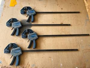 lot 73 image: (4) Rockler F-Style Bar Clamps, 24 Max Opening, Quick-Release Trigger