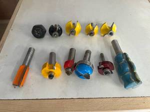 lot 98 image: Set of 9 Router Bits, Various Profiles,