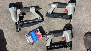 lot 116 image: Porter-Cable BN125A, FN250B, NS100A Pneumatic Nailer & Stapler Set