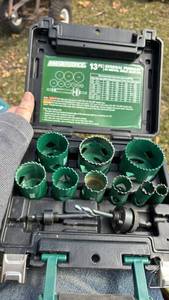 lot 126 image: Masterforce 13 PC Bi-Metal Hole Saw Kit with Case and Arbors