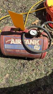 lot 131 image: Portable Air Tank, Red, Made in USA, With Pressure Gauge