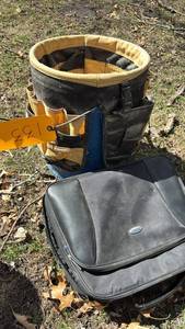 lot 133 image: CLC Tool Bucket Organizer & Laptop Bag, BlackYellow, Multiple Pockets