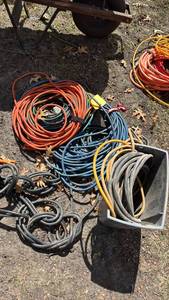 lot 141 image: Multiple 120V Heavy-duty Extension Cords,
