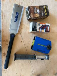 lot 161 image: General Hardware Doweling Jig, Rockler Jigs, Irwin Saw, LED Light