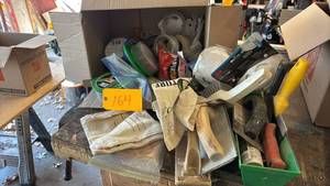 lot 164 image: Assorted Painting Supplies with FrogTape and Masks, Various Tools Included
