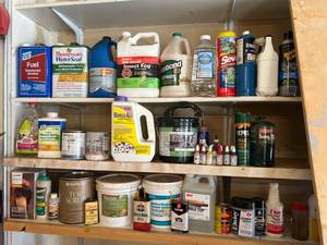 lot 180 image: Huge Lot of assorted woodworking supplies & more. Do not bid unless you intent on taking everything (within reason)