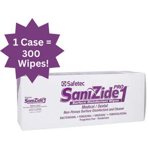 lot 17 image: MSRP $200   NEW 1 Case (300 Wipes) Sanizide Pro 1 Medical Dental Non-Porous Surface Disinfectant Wipes  Hospital Grade, Fast-Acting Formula  Ideal For Medical, Dental, And Clinical Use  Kills Germs & Bacteria On Hard Surfaces