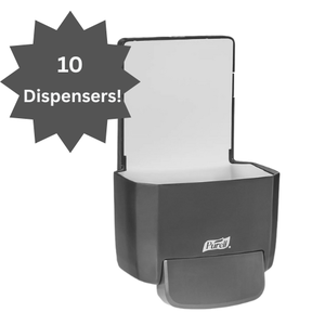 lot 18 image: MSRP $300   Open Box (10 Dispensers) Purell 5024-01 Push-Style Hand Sanitizer Dispensers -Color Graphite  Trusted Brand, Easy To Use, Durable Design  Perfect For Clinics, Offices, And Public Spaces  Hand Sanitizer Not Included
