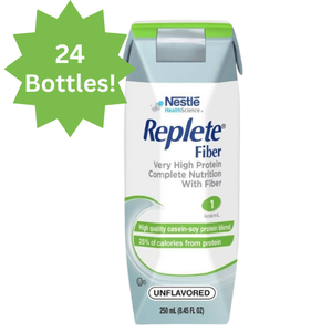 lot 27 image: 1 Case (24 Each Per Case) of Nestle HealthScience 250mL Replete Fiber Very High Protein Complete Nutrition Tube Feeding Formula  Unflavored  Packed with Protein and Fiber for Nutritional Support