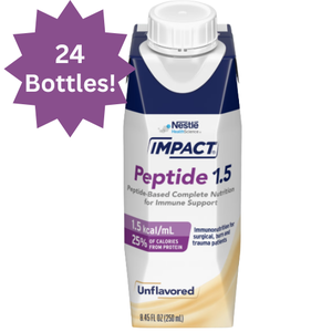 lot 28 image: MSRP $250  2 Cases (24 each per case) NEW Nestle HealthScience IMPACT Peptide 1.5 Cal Peptide-Based Complete Nutrition Tube Feeding Formula  Unflavored  Premium High-Calorie, Easily Digestible Nutrition 