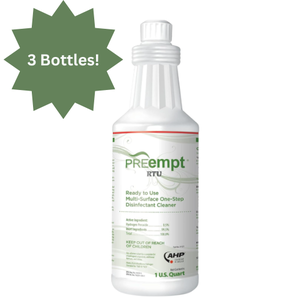lot 54 image: Lot of 3 Contec PREempt RTU One-Step Disinfectant Cleaners 32 oz per Bottle- Powerful, Ready-to-Use Surface Cleaner  Ideal for Medical, Lab, Office, or Home Use  Fast-Acting & Effective Against a Broad Spectrum of Germs  NEW Bottles