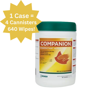 lot 77 image: 1 Case (4 each) Neogen 490908 160-Pack Companion Disinfectant Wipes  Powerful Cleaning & Disinfection  Ideal For Healthcare, Food Service, And More