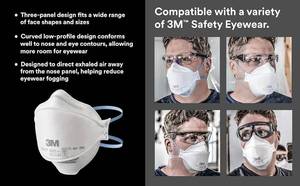 lot 68 image: MSRP $600   1 Case (240 Total) NEW 3M 9205 N95 Aura Face Masks  Trusted NIOSH-Approved Respirators  Sculpted top panel on the 3M N95 mask conforms to nose and eye contours, allowing more room for eyewear without compromising protection.