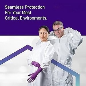 lot 115 image: MSRP $600  1 Case (400 gloves)&nbspHALYARD Purple Nitrile MAX Exam Gloves, TEXTURED PALM & FINGERTIPS, Powder-Free, EXTRA THICK 11.8 mil, Extended 16 Cuff, Purple, X-Large, 44995 -maximum coverage & protection from chemicals