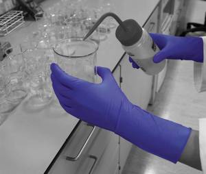 lot 118 image: MSRP $600  1 Case (400 gloves)&nbspHALYARD Purple Nitrile MAX Exam Gloves, TEXTURED PALM & FINGERTIPS, Powder-Free, EXTRA THICK 11.8 mil, Extended 16 Cuff, Purple, X-Large, 44995 -maximum coverage & protection from chemicals