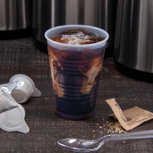 lot 74 image: 1 Case (2500 each) Dart 7 oz. Galaxy Plastic Cold Cups Translucent -&nbspdouble sidewall ribbing, offers enhanced strength & effortless grip, sturdy, shatterproof flexible -easy handling & storage while outclassing more fragile cup alternatives