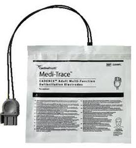 lot 124 image: MSRP $1080  Lot of 36 NEW In Package Cardinal Health 22550PC Medi-Trace Cadence Pre-Connect Adult Multi-Function Defibrillation Electrodes  Expired but Still Useful for Training or Practice  Bulk Pack for Medical Facilities