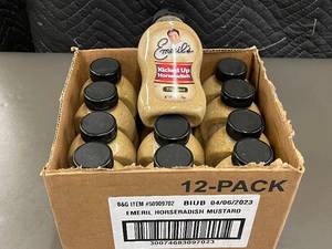 lot 441 image: 12-Pack of Emerils Kicked Up Horseradish Mustard 12oz Bottles