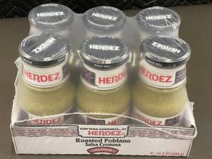 lot 446 image: Pack of 6 Herdez Roasted Poblano Salsa Cremosa