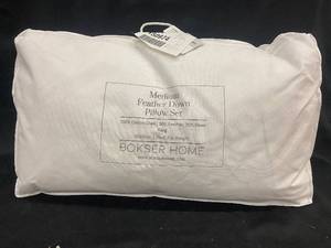 lot 2 image: Medium Feather Down Pillow Set - King Size