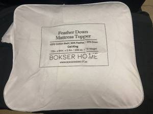 lot 18 image: Cal King Feather Down Mattress Topper