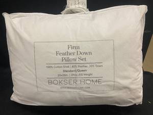 lot 28 image: Firm Feather Down Pillow Set - StandardQueen