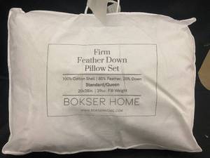 lot 47 image: Firm Feather Down Pillow Set StandardQueen 20x28