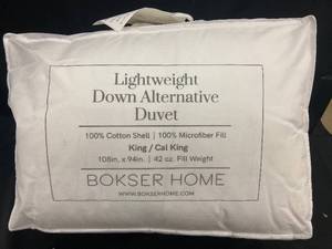 lot 54 image: Lightweight KingCal King Down Alternative Duvet by Bokser Home