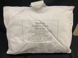 lot 59 image: Medium Feather Down Pillow Set - StandardQueen 20 x 28