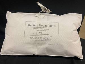 lot 73 image: King Size Medium Down Pillow by Bokser Home