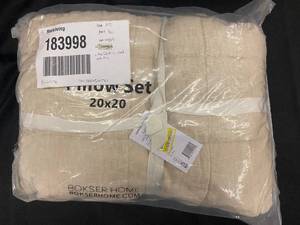 lot 84 image: Twin Quilted Pillow Set with Linen Covers