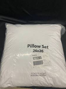 lot 95 image: Set of 2 Down Alternative Pillow Inserts 26x26