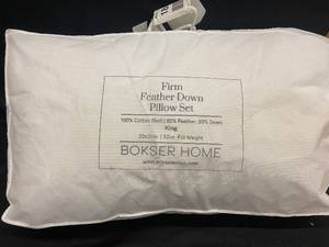 lot 101 image: Firm Feather Down Pillow Set - King Size