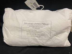 lot 102 image: Bokser Home King Medium Down Pillow with reported Damage