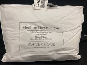 lot 105 image: BOKSER HOME Medium Down Pillow StandardQueen Size