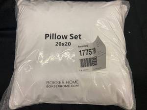 lot 107 image: Set of 2 Down Alternative Pillow Inserts 20x20