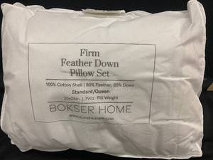 lot 121 image: Firm Feather Down Pillow Set - StandardQueen Size