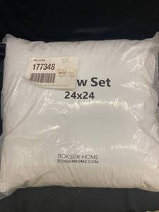 lot 129 image: Set of 2 Down Alternative Pillow Inserts 24x24
