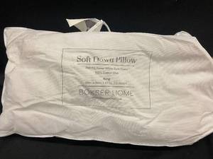 lot 141 image: Soft Down Pillow King Size 20x36 with Stained Packaging