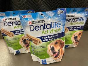 Set of 3 Purina DentaLife ActivFresh Oral Care Dog Chews - 7 Chews Per Pack