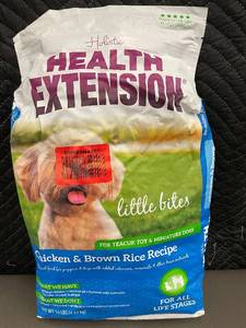 lot 10 image: Holistic Health Extension Little Bites Dog Food, Chicken & Brown Rice, 10 lbs
