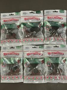 lot 17 image: Set of 6 DreamBone Rawhide-Free Holiday Variety Dog Chews