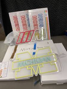 lot 29 image: Michigan Neon Sign with Additional Neon Frames